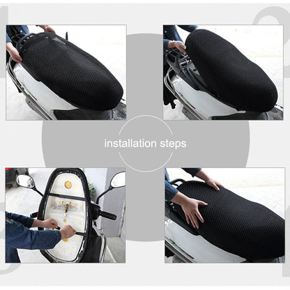 AUTCOAT 1 Peça Capa de Assento de Moto Scooter Ciclomotor Malha 3D Respirável Almofada Antiderrapante S-6XL