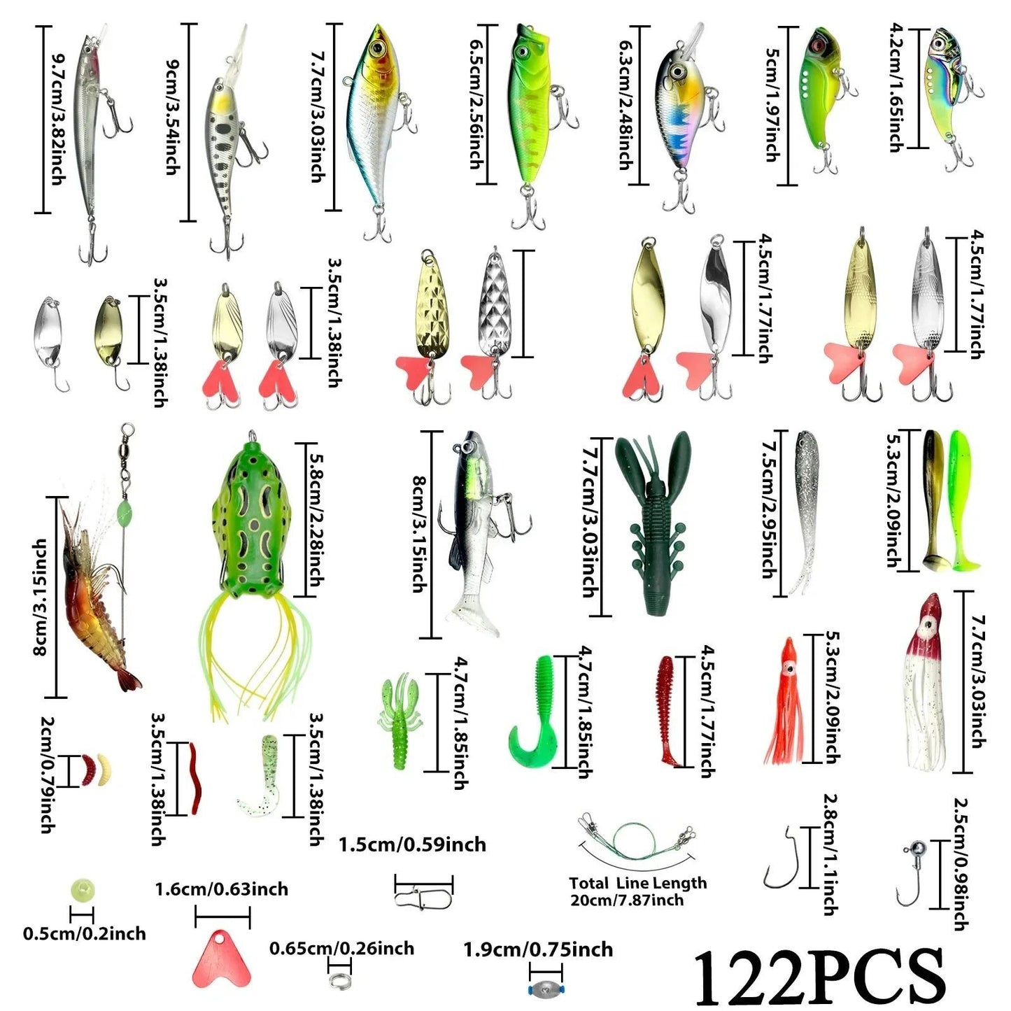 Kit de 133/83 Iscas de Pesca para Rigs de Isca de Superfície, Kit de Pesca para Baixo, Truta, Salmão, Acessórios de Pesca