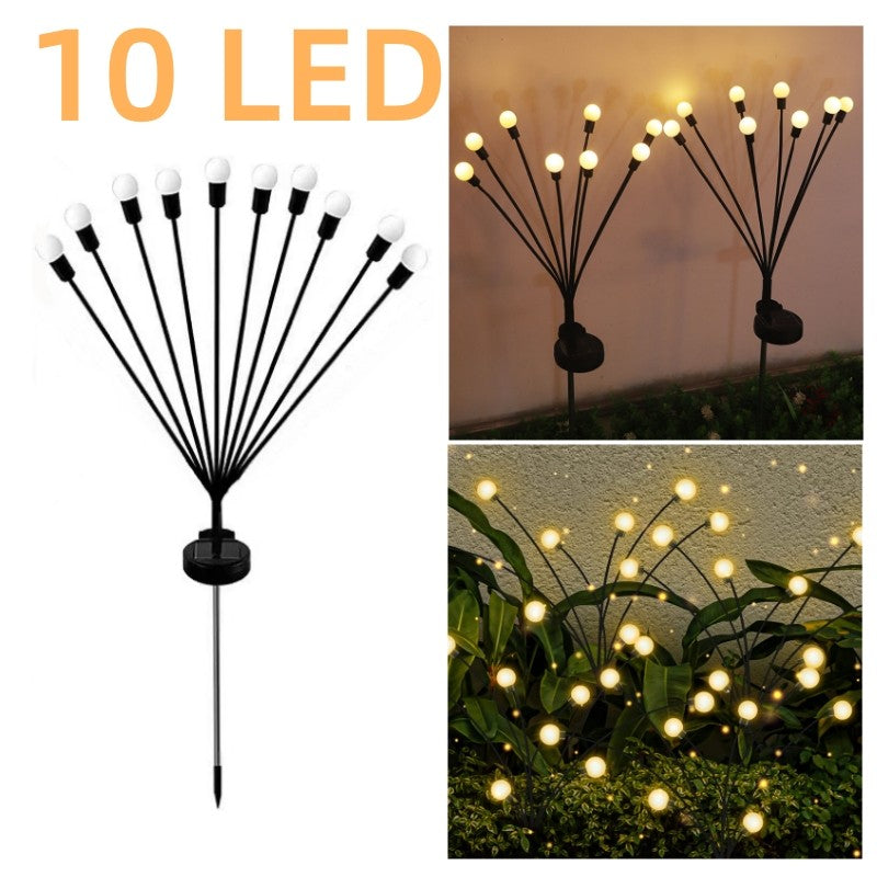 6/8/10 LED Solar Powered Garden Lights Firefly Lights Outdoor Waterproof Vibrant Swaying Lights for Patio Pathway Decoration