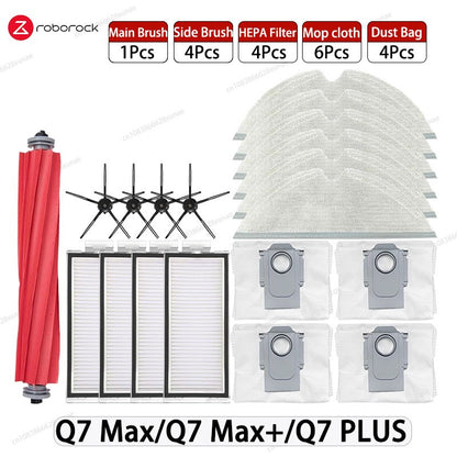 Roborock Q7 Max / Q7 Max+ / Q7 Plus / T8 Hepa Filter Robot Vacuum Cleaner Spare Parts Main Side Brush Mop Cloth Dust Bag