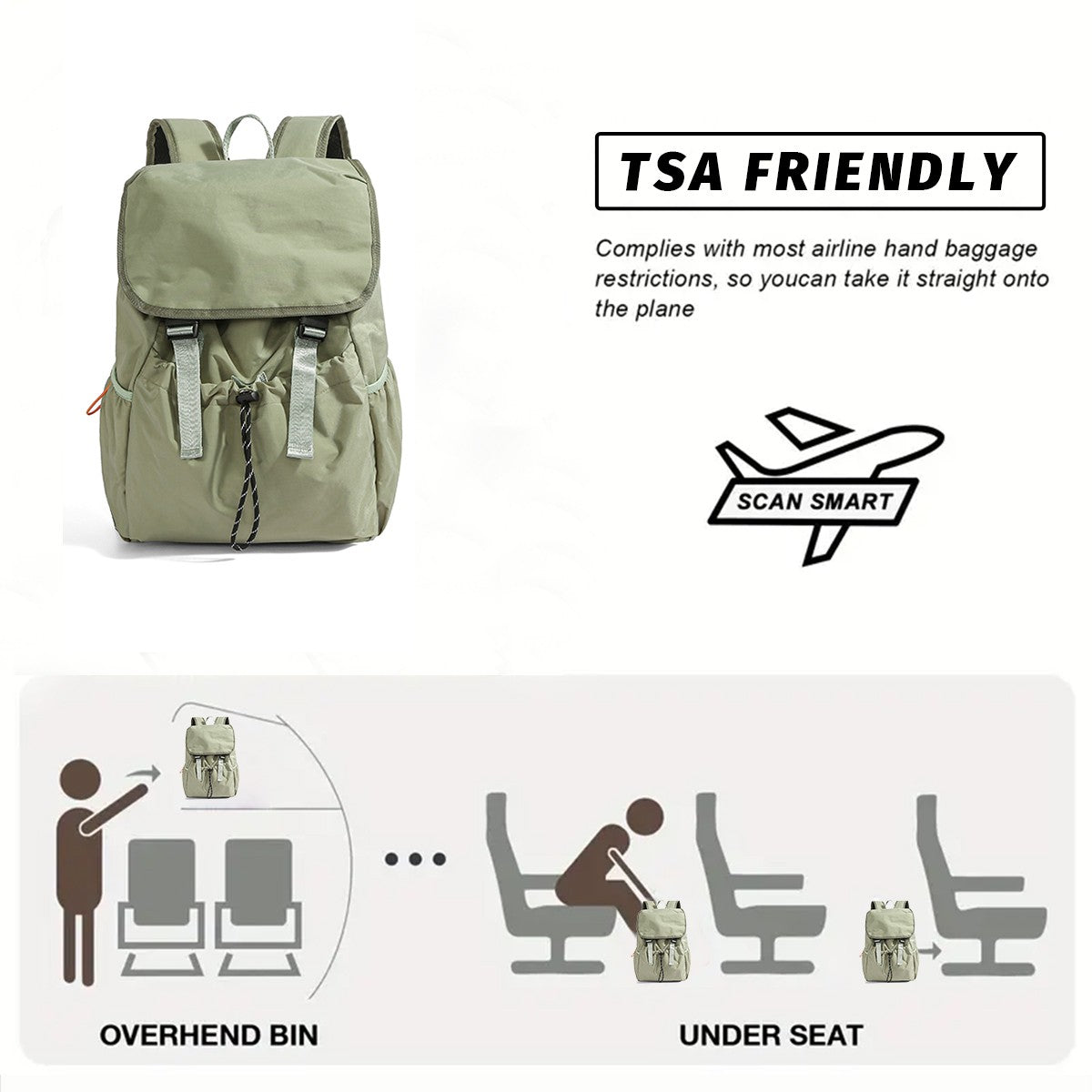 Outdoor Backpack for Women, Lightweight Hiking and Mountaineering Bag, Large Capacity Travel Bag for Men, Drawstring Couple Backpack, Laptop Backpack, Boarding and Camping Bag