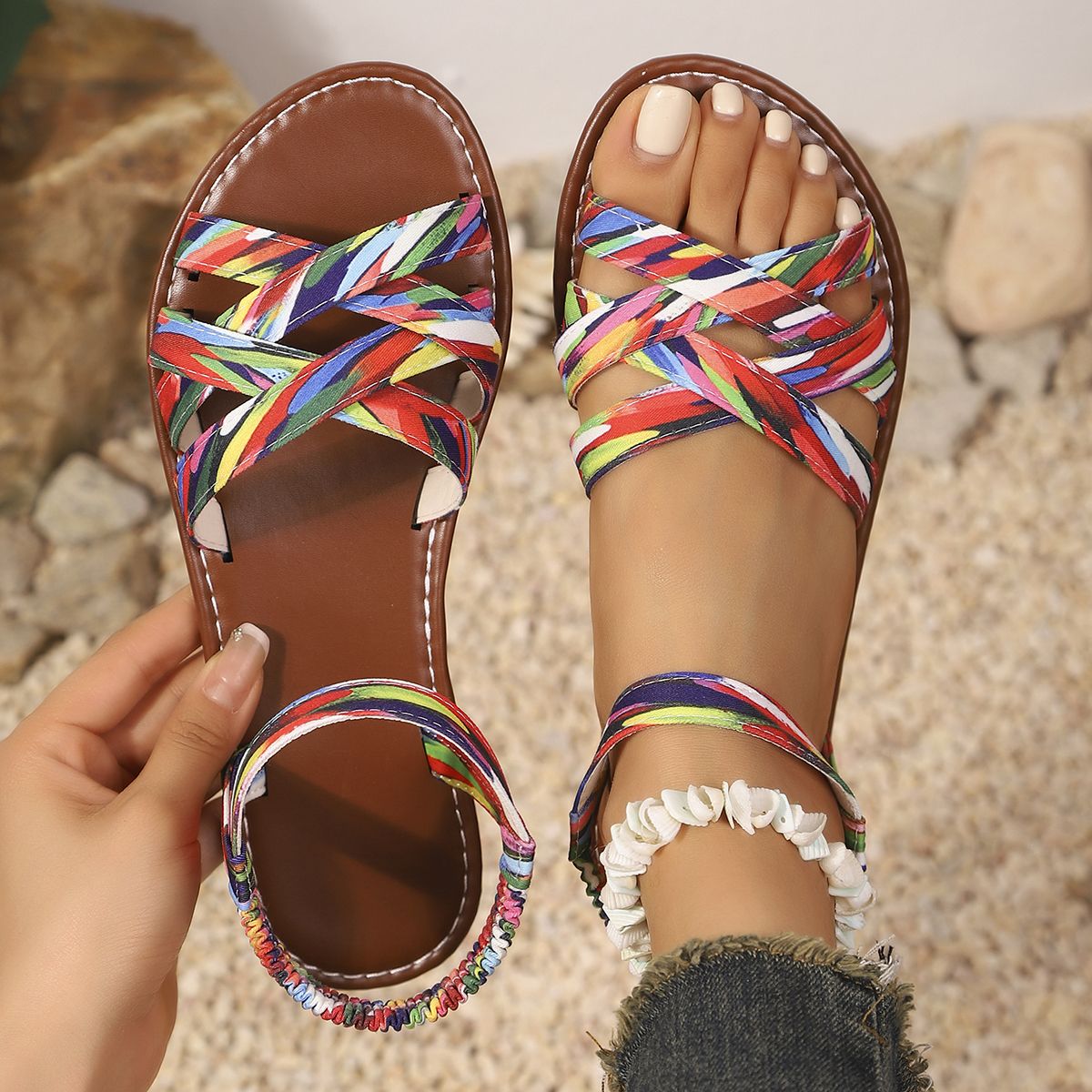 Summer Braided Woman Sandals Party Shoes Ladies Outdoor Sandals for Women Casual Shoe Soft Sandal Rubber Female Footwear