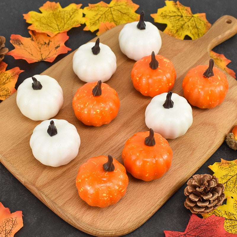 6/12pcs Simulated Pumpkin Decoration 5.5cm Vegetable Model Yellow / White Halloween Family Party Atmosphere DIY Decorations TMZ