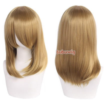 Bubuwig Synthetic Hair 30 Colors 40cm Long Straight Anime Fashion Lolita Cosplay Wigs Pure Color Blue Blonde Wig Heat Resistant