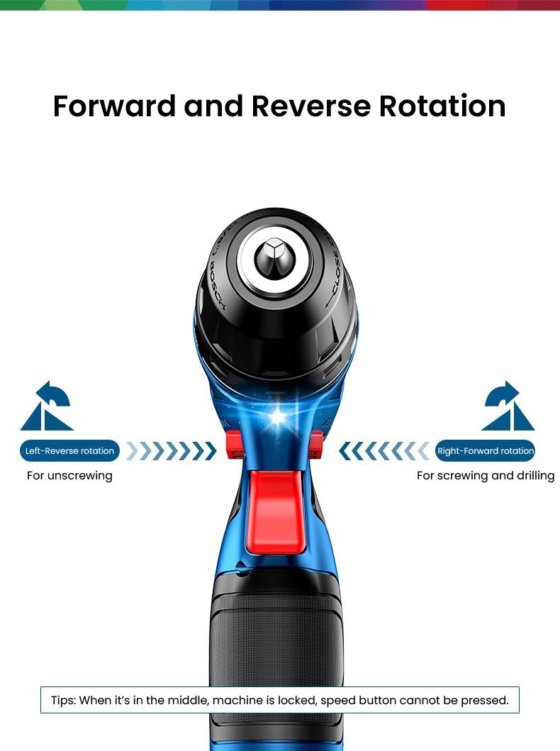 Furadeira Elétrica Bosch GSR120 Li 12V Parafusadeira Sem Fio Profissional Furadeira de Impacto Recarregável Ferramentas Elétricas Multifuncionais