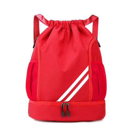Mochila de Academia Fitness Bolsa Esportiva Feminina Masculina Mochila de Basquete Ao Ar Livre Bolsas de Armazenamento de Futebol Mochila Esportiva com Cordão de Treinamento