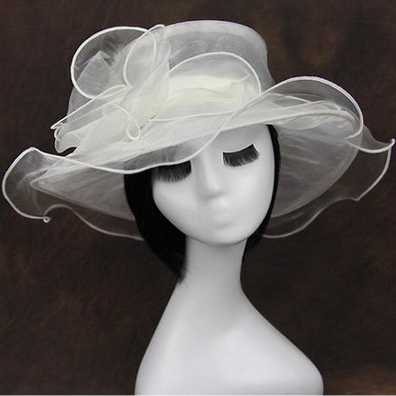 Chapéu Fascinator Derby para Igreja de Organza para Mulheres Chapéu de Casamento para Chá Kentucky Chapéu Derby para Mulheres Fedoras de Aba Larga Formal Kentucky