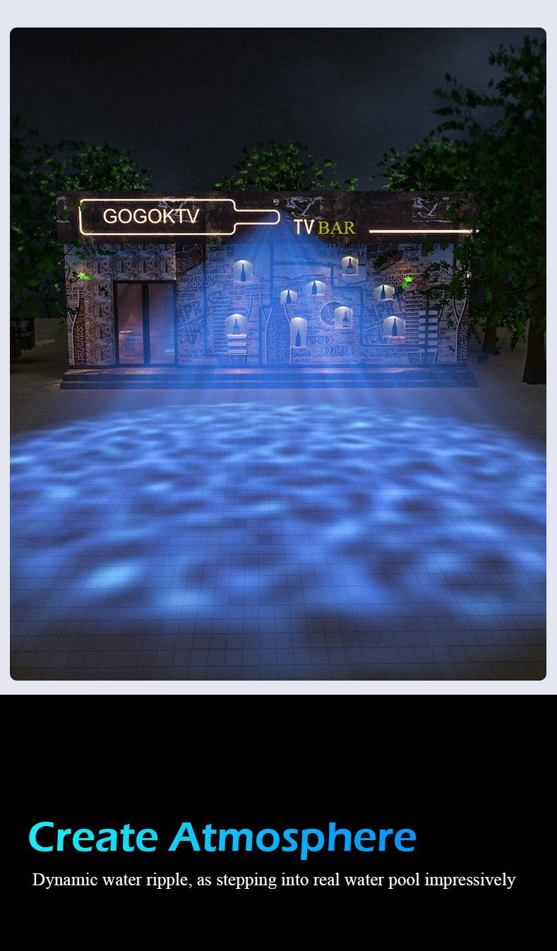 LED Ocean Water Waving Lamp Dynamic Ripple Light Realistic Projection Lamp for Home Decorative Outdoor Atmosphere Lighting