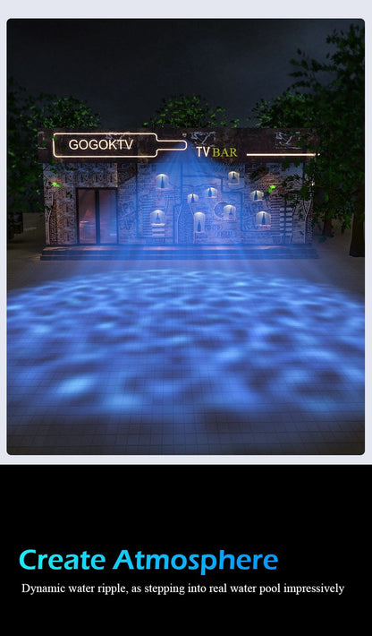 LED Ocean Water Waving Lamp Dynamic Ripple Light Realistic Projection Lamp for Home Decorative Outdoor Atmosphere Lighting