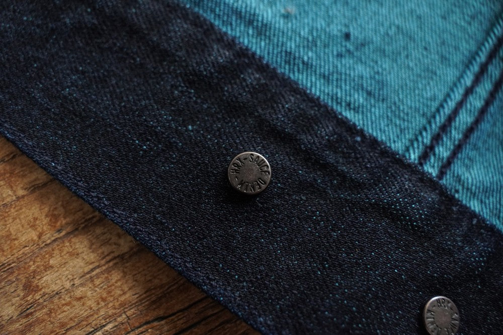 Sauce Zhan Mens Jacket Indigo Selvedge Denim Jacket Jean Jacket Men Vintage Chinese Style Knot Button Loose Fit