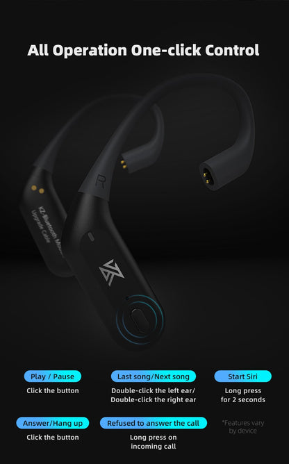 KZ AZ09 Pro True Wireless Headphones Bluetooth-Compatible 5.2 Upgrade Cable Wireless Earplugs Headset Noice Cancelling Earphones