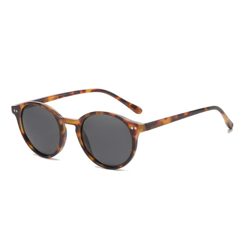 Óculos de Sol Polarizados Redondos Retrô Masculino Feminino Armação Clássica Leopardo Óculos de Sol Fashion Preto Dirigindo Masculino Feminino Goggles UV400