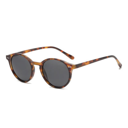 Óculos de Sol Polarizados Redondos Retrô Masculino Feminino Armação Clássica Leopardo Óculos de Sol Fashion Preto Dirigindo Masculino Feminino Goggles UV400