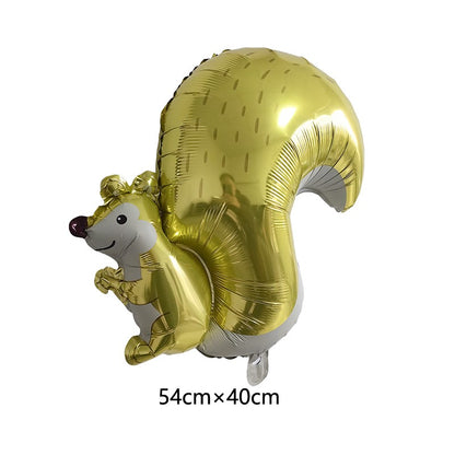 Cartoon Animal Standing Squirrel Balloon Pinecone Shaped Aluminum Film Balloon Forest Theme Baby Shower Birthday Party Decor
