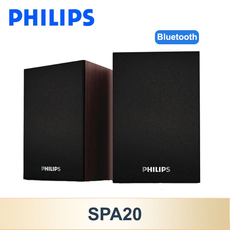 Caixas de Som Bluetooth Philips SPA20 Alto-falante Externo Reprodutor de Música Som Estéreo HiFi Subwoofer para Computador de Mesa Celular