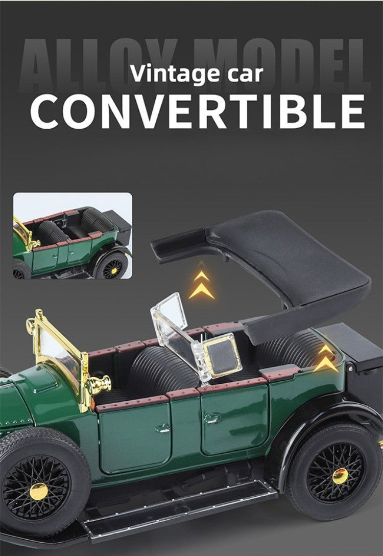Simulação 1:24 Phantom Vintage Car Liga Modelo de Carro Coleção Enfeites Luz de Som Puxar para Trás Menino Presente Miniatura de Luz de Som