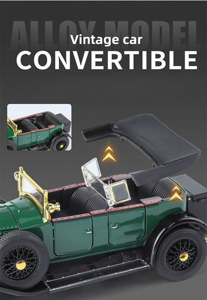 Simulação 1:24 Phantom Vintage Car Liga Modelo de Carro Coleção Enfeites Luz de Som Puxar para Trás Menino Presente Miniatura de Luz de Som