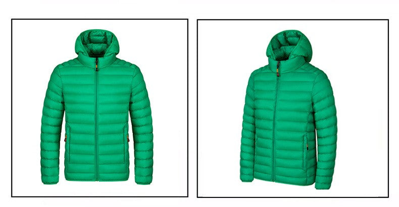 2025 New Men's Lightweight Cotton Jacket for Autumn and Winter - Multiple Colors, Stand-Up Collar & Hooded Design