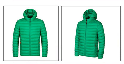 2025 New Men's Lightweight Cotton Jacket for Autumn and Winter - Multiple Colors, Stand-Up Collar & Hooded Design