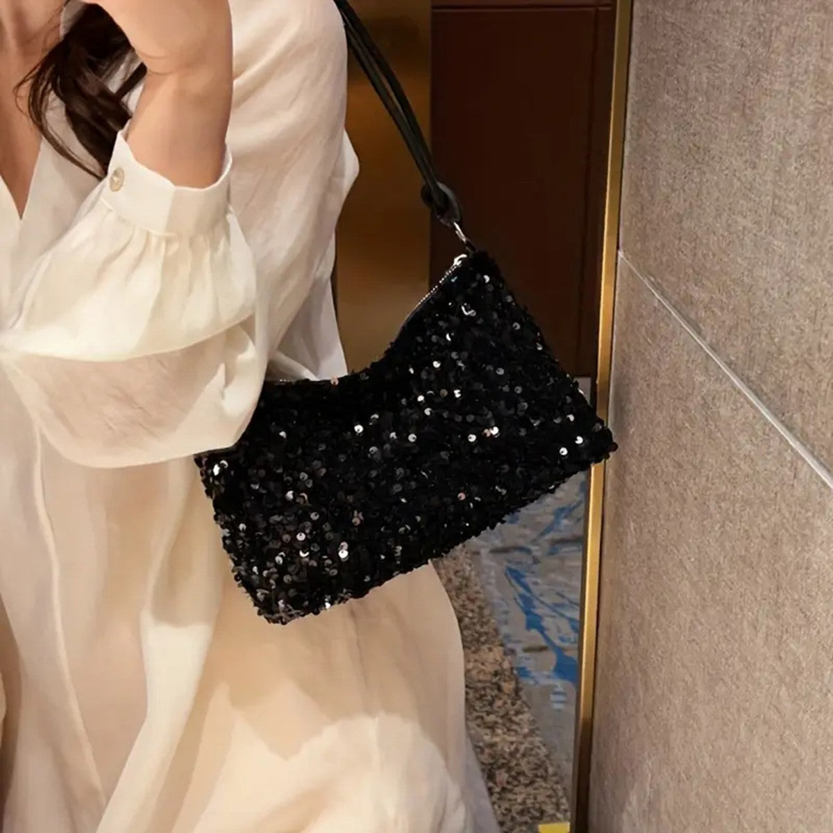 Black Spice Glitter Underarm Bag Casual chic chic design Crossbody shoulder bag one outfit