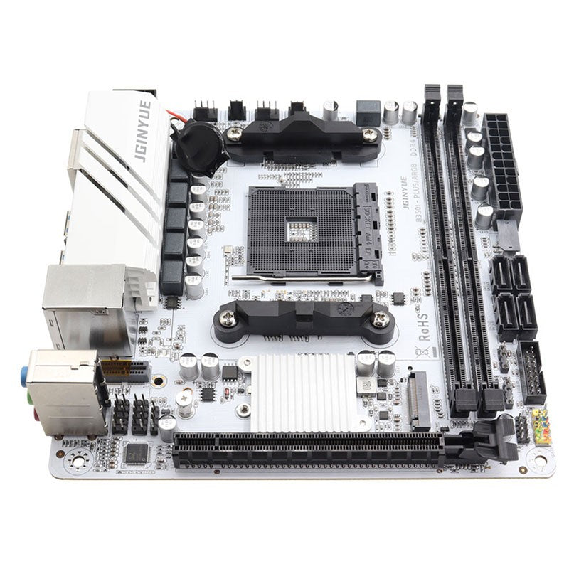 JGINYUE B350 Chip Placa-mãe MINI-ITX AM4 DDR4 para Desktop Gaming AMD Placa-mãe B350I-PLUS ARGB Sata NVME