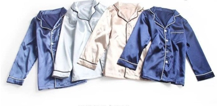 Kids Ice Silk Sleepwear Summer Short Sleeve Homewear Set for Boys Girls Thin Lightweight Baby Air Conditioning Clothing