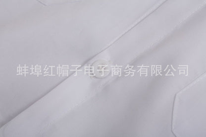 New 2025 Men's Summer Short Sleeve Solid Safari Shirt Loose Casual Cargo Shirt Double Pocket Lapel Button-up Men Work Shirt Tops