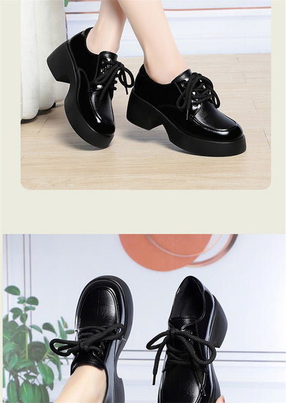 Soft Leather Uniform Shoes Female British Girl Japanese Wild Black Retro Mary Jane Shoes Lolita Platform Shoes Low Anti-slip