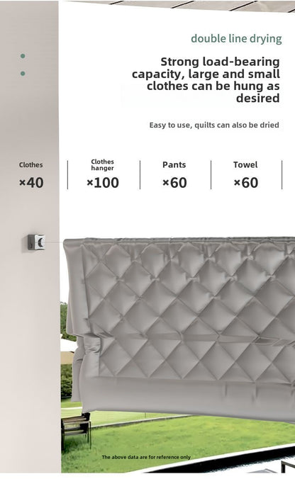 Invisible clothesline, indoor non perforated balcony, invisible retractable clothesline, bathroom clothesline, steel wire rope