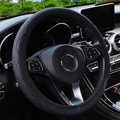 1 capa de volante de couro tipo mão de massagem estéreo em relevo sem anel interno para automóveis, cabe 14,5-15 polegadas
