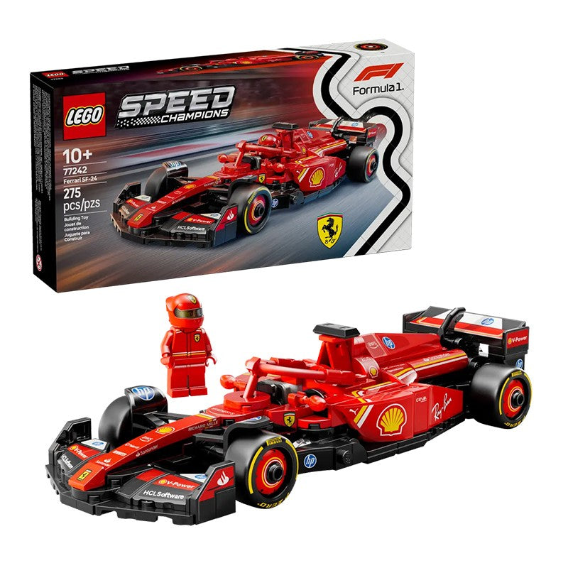 Lego Speed 77242 Ferrari SF24 Red Bull Racing RB20 Mercedes AMGF1 KICK Sauber Racing Blocos de Montar Brinquedos para Meninos e Meninas