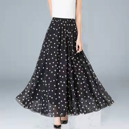 Chiffon Floral Maxi Summer Skirt Women Long High Waist Holiday Dance Skirt Elegant Beach Boho Hot Sale Lady Vintage Girl Fairy
