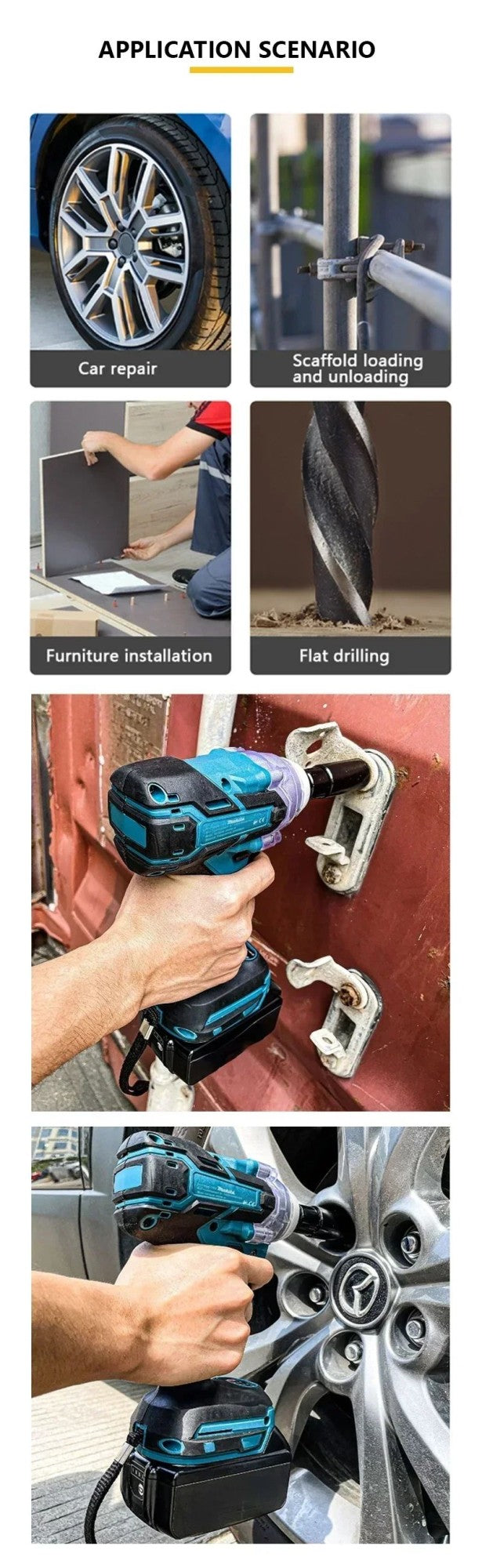 Makita DTW600 3100IPM Chave de Impacto Sem Fio 18V 1/2 Pol. Parafusadeira Sem Escova Chave de Fenda Elétrica Recarregável Ferramenta para Serviço Automotivo
