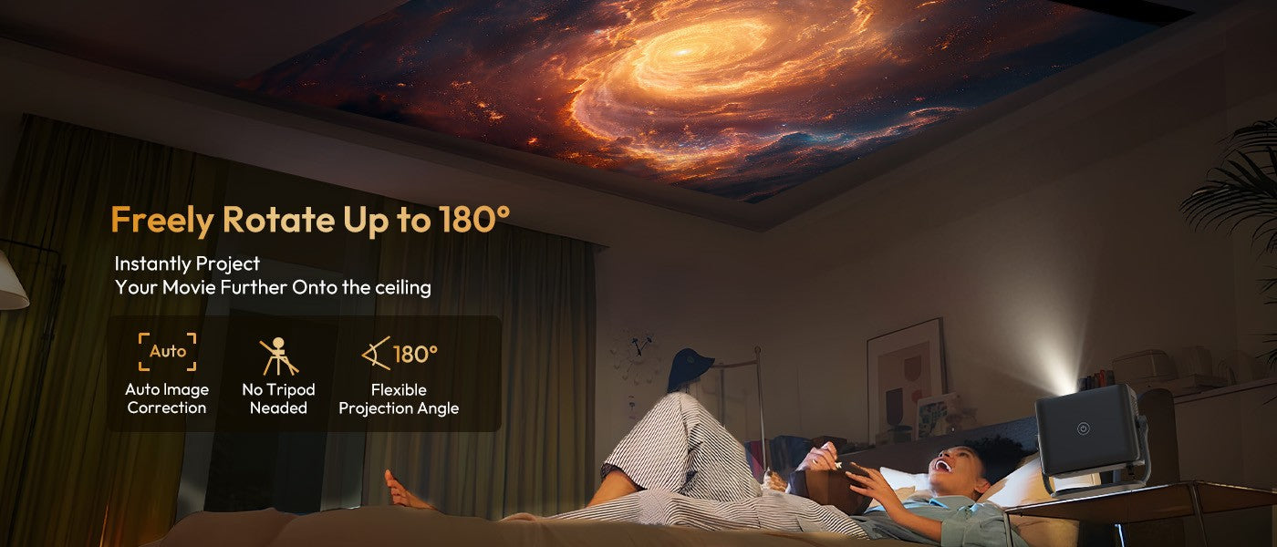 XGODY 4K Native 1080P WiFi6 Android Projector 18000lumen Voice Control AI Auto Focus HD Home Theater Cinema