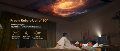 XGODY 4K Native 1080P WiFi6 Android Projector 18000lumen Voice Control AI Auto Focus HD Home Theater Cinema