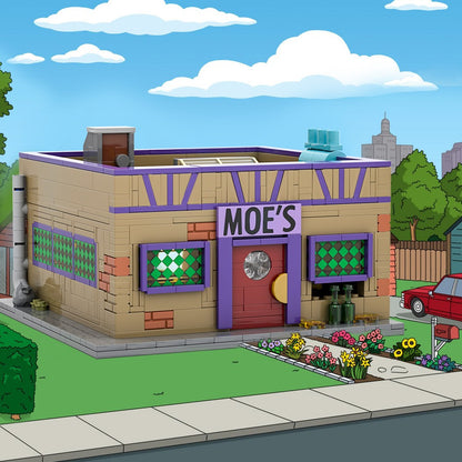 MOC-152941 Modelo de Blocos de Montar de Bar do Moe da Popular Série de Filmes Os Simpsons Coleção para Adultos Presente Brinquedo