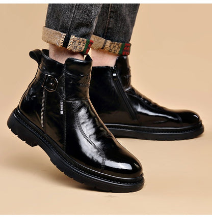 British-style Men's Casual Retro Chelsea Boots for Men Autumn Winter Cow Leather Shoes Male Fashion New Designer Ankle Boots Man