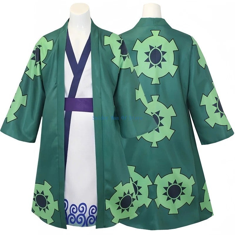 Fantasia Wano Country Roronoa Of Zoro Cosplay Kimono Anime Pirate Disfraz Costume Men Male Halloween Carnival Party Clothes