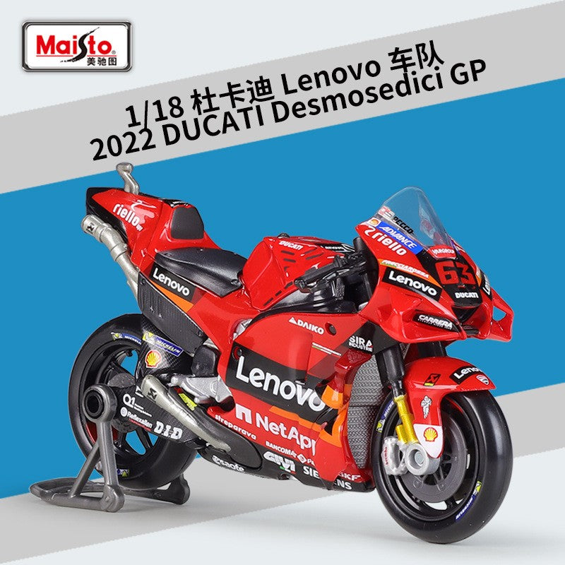 Maisto 1:18 Ducati Team 2023 2022 Gp Lenovo #1 #23 #43 #63 Racing Bike Alloy Diecast Model Toy Collectible Figure