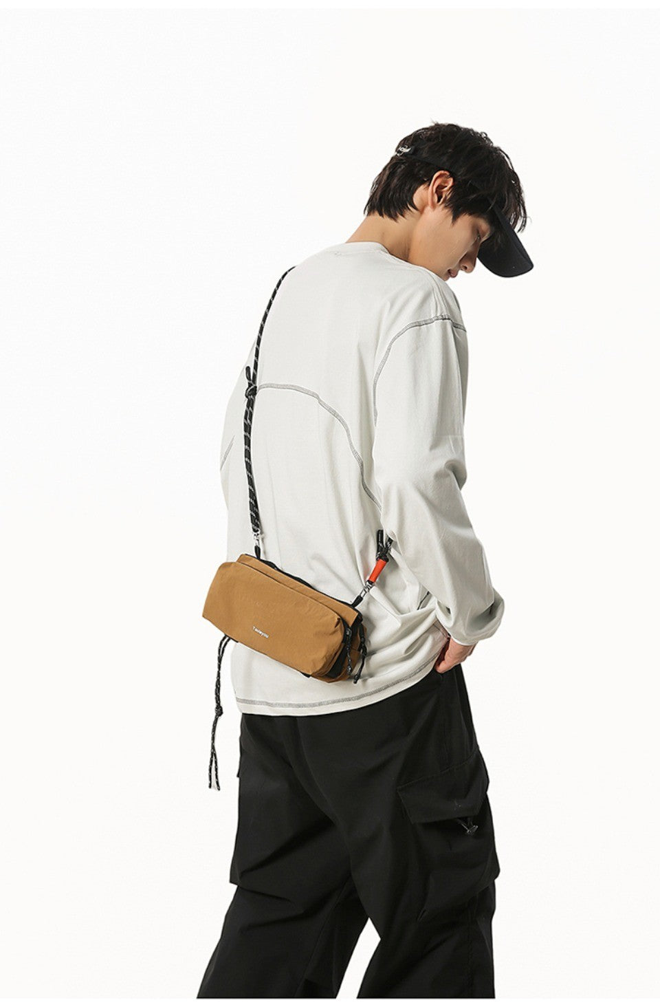 Unisex Camp Messenger Bag Large Capacity Shoulder Bag for Men Women Durable Nylon Hiking Travel Backpack