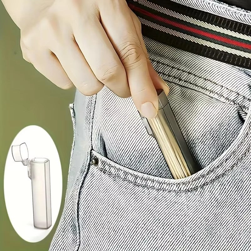Estojo Transparente de Plástico para Palitos de Dente, Ideal para Viagens ao Ar Livre, Cozinha e Suprimentos de Restaurante, Fácil de Transportar e Usar