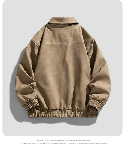 Fashion Trend Korean Slim Fit Casual Men's Leather Jacket Motorcycle Jacket New Spring and Autumn Men's Slim PU Leather Jacket