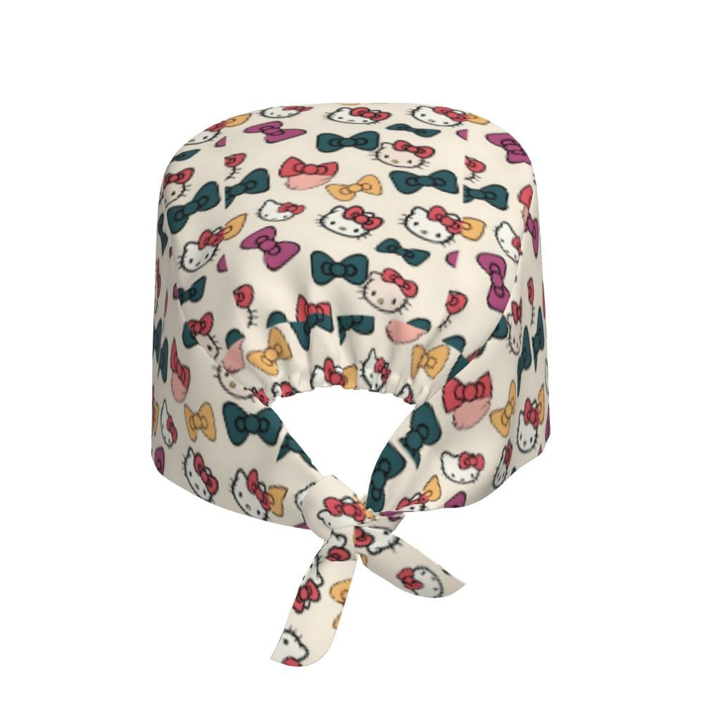 Custom Hello Kitty Medical Staff Scrubs Hat Women Men Cartoon Chara For Chef Hat Scrub Caps