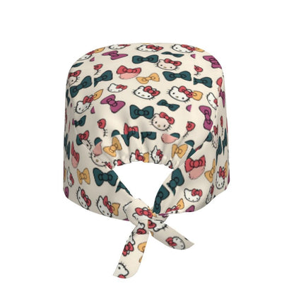 Custom Hello Kitty Medical Staff Scrubs Hat Women Men Cartoon Chara For Chef Hat Scrub Caps