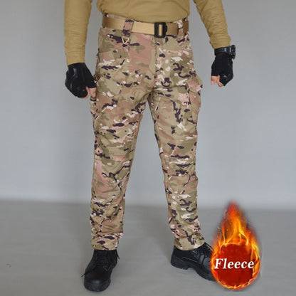 Softshell Warm Pants Men's Waterproof Sharkskin Fleece Working Trousers Outdoor Windproof Thickened Wear-resistant Cargo Pants