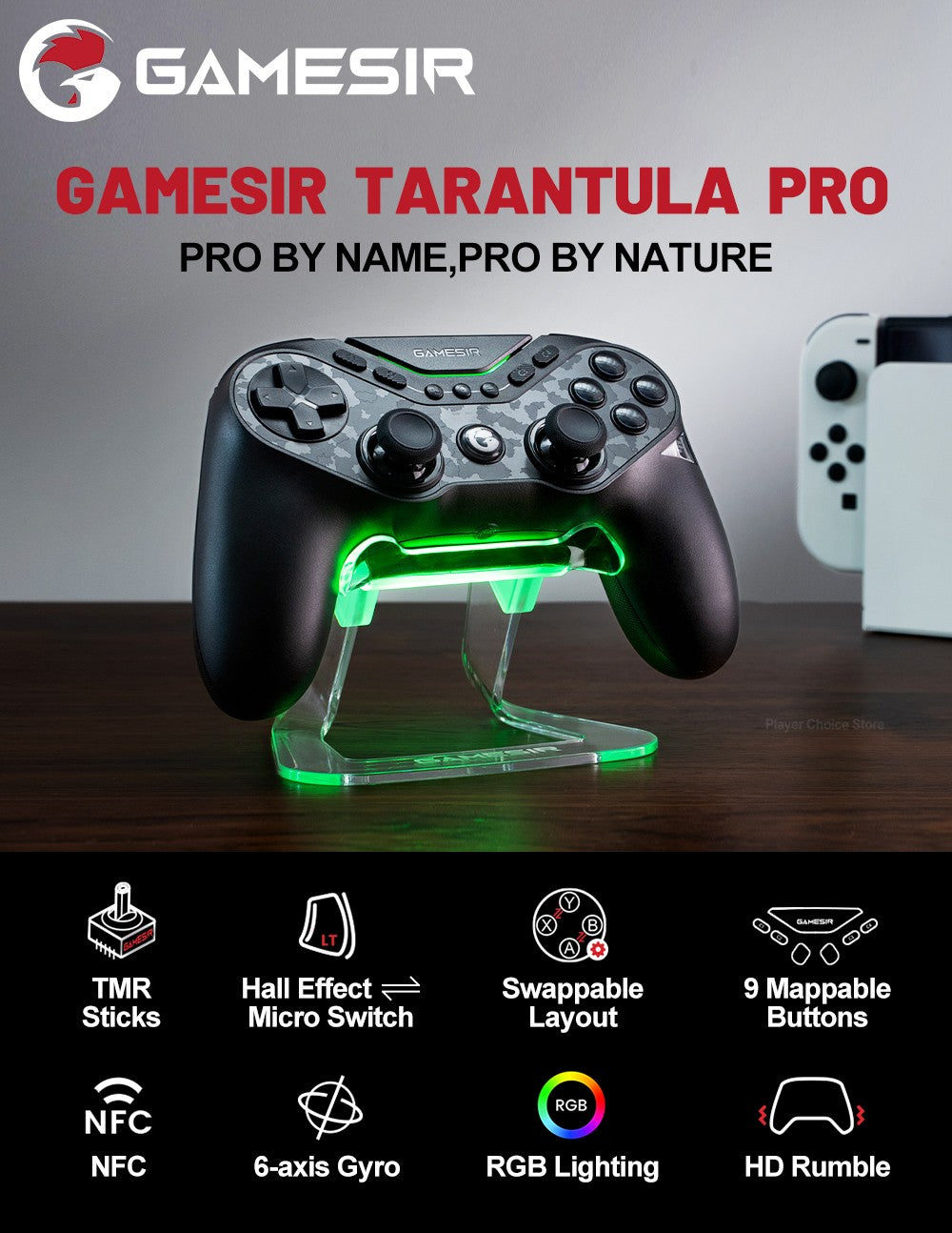 GameSir Tarantula Pro Gamepad PC for Nintendo Switch 2 Switch Android iOS Controle TMR Hall Joysticks NFC 6 axis Gyro Controller