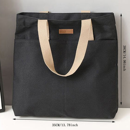 Women's Tote Bag Canvas Sewing Thread Large Capacity Advanced Sense Handbag Convenient Practical Female's Commuter Bag