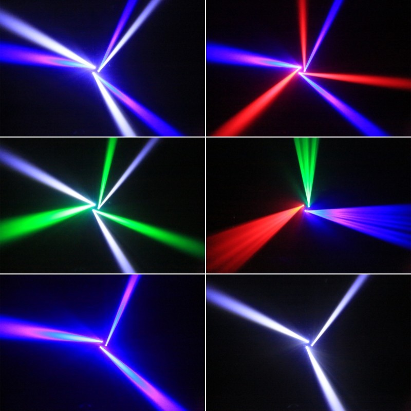 LED Moving Head 80W RGBW 4in1 Mini Six Arm Beam Strobe Light Yellow Flash Dj Bar DMX 512 Remote Control Stage Effect