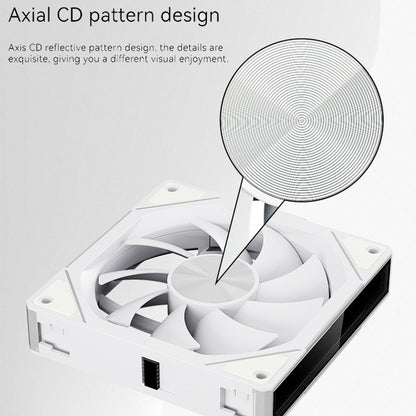 TEUCER JM-5 Case Fan 120mm 5V 3Pin ARGB Mirror Light Effect Cooling Fan PWM 800 to 2000RPM CD Texture Water Cooling Radiator Fan