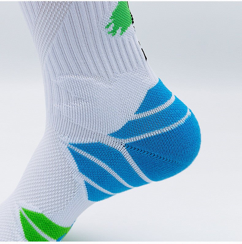 1 Pair High Tube Professional Practical Sport Socks Men's Towel Bottom Thickened Shock Absorbing Contrast Color Elite Socks